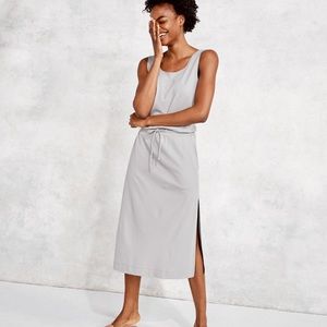Haven well within, Organic Cotton Interlock Tie Waist Midi Dress, gray NWT